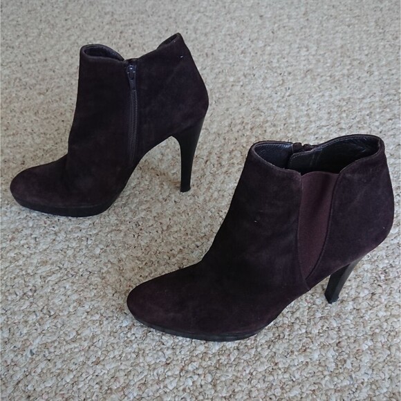 Stuart Weitzman Chocolate Brown Suede Ankle Boots size 10M - Picture 4 of 12